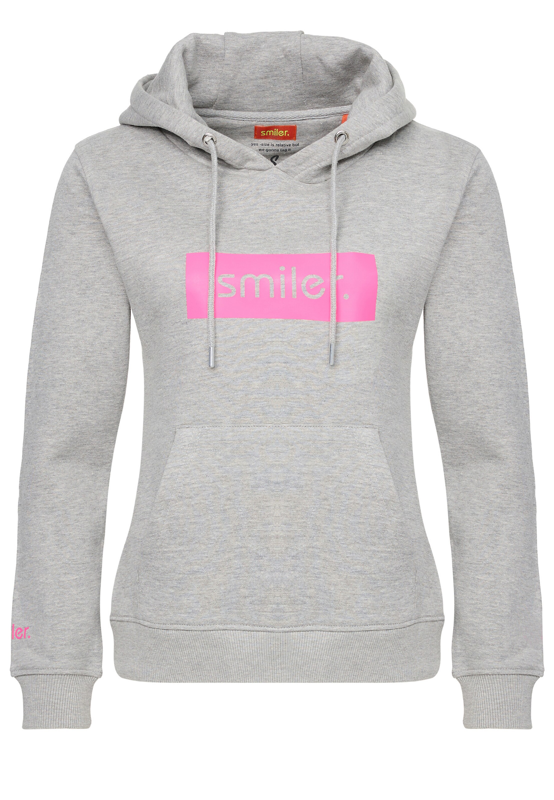 smiler. Sweatshirt 'Happy' in Grau: Vorderseite