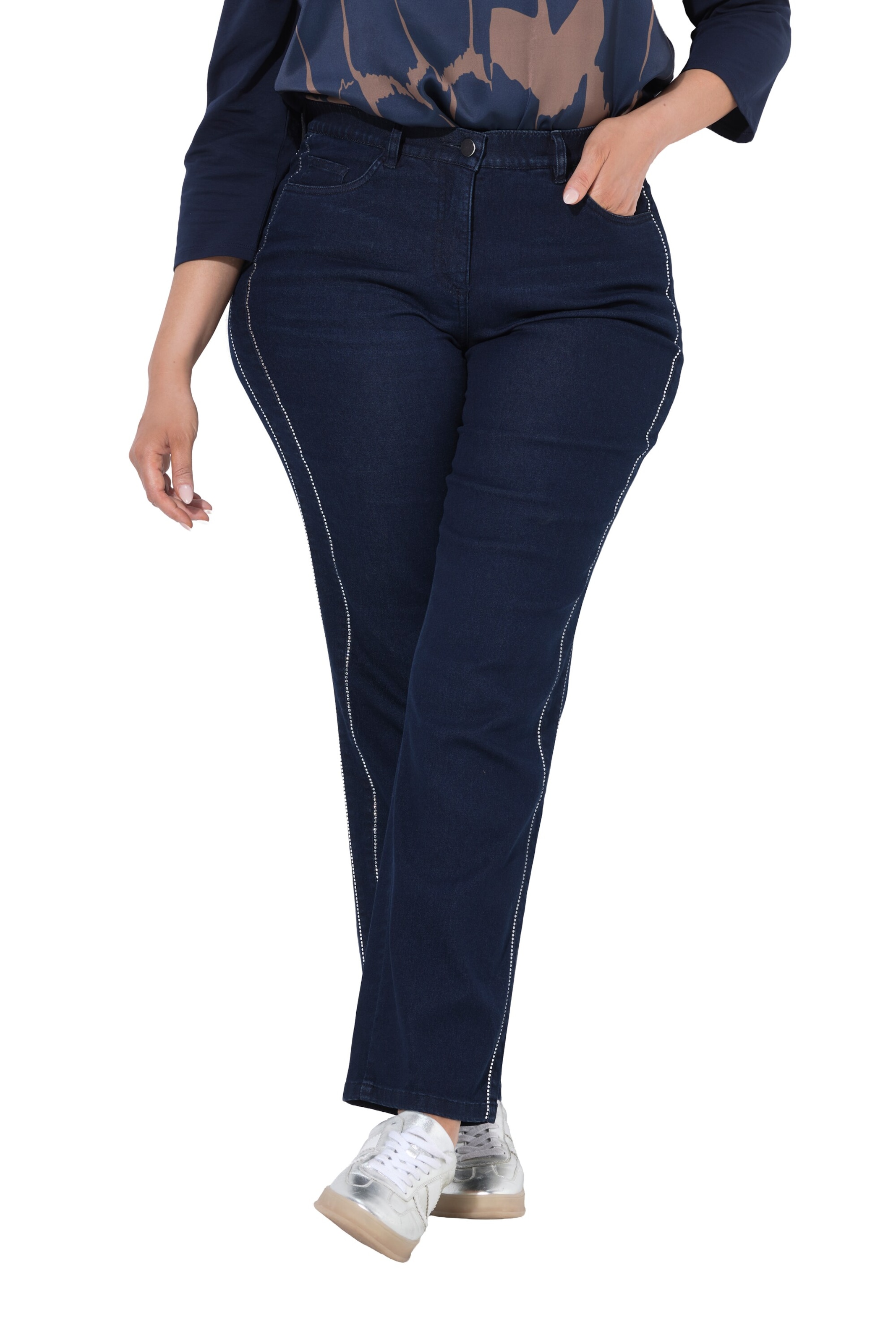 Ulla Popken Regular Jeans in Blauw: voorkant