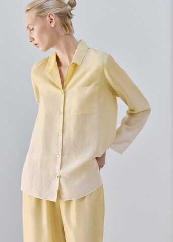 MANGO Pajama Shirt 'Habi' in Yellow: front