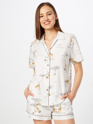 Chemise de nuit 'Carly Giraffe' Cyberjammies en blanc