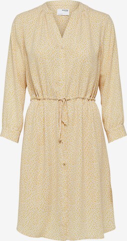 Robe 'Amina' Selected Femme Curve en beige : devant