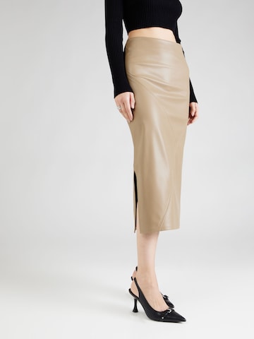 TOPSHOP Skirt in Beige: front