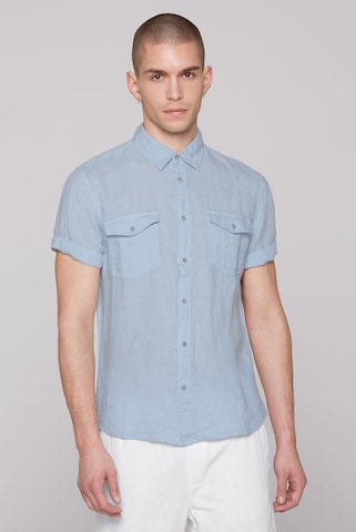 CMPD Slim fit Button Up Shirt in Blue: front