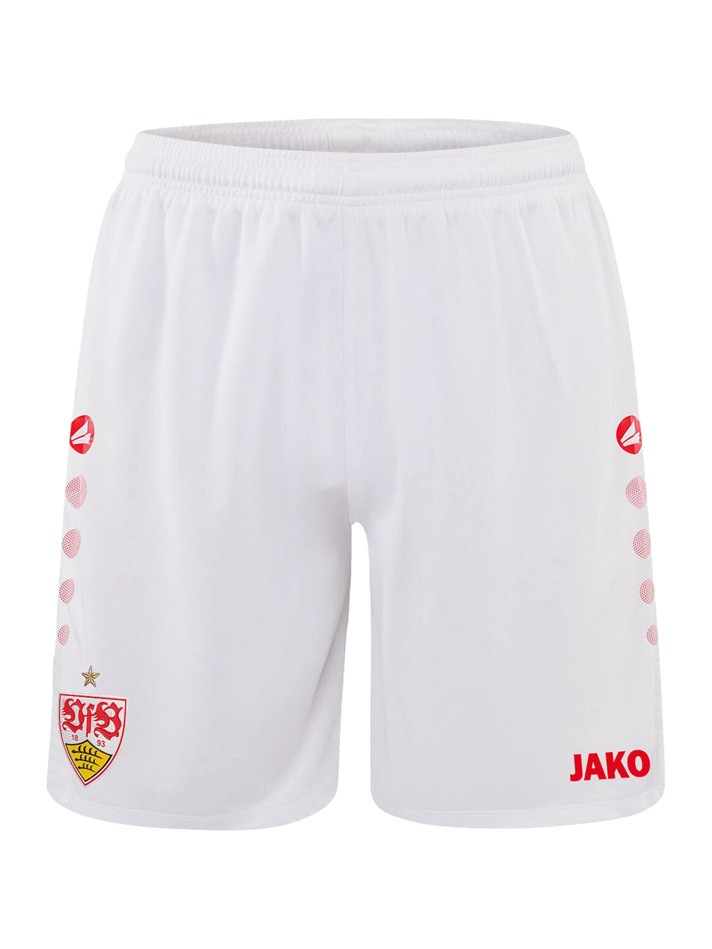JAKO regular Παντελόνι φόρμας 'VfB Stuttgart' σε λευκό: μπροστά