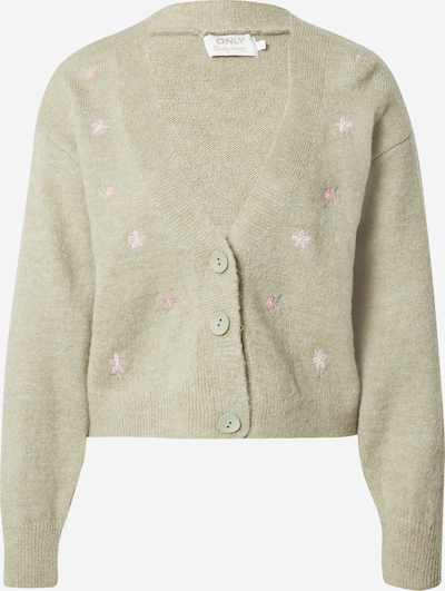 ONLY Strickjacke 'Annie' in pastellgrün / pink, Produktansicht