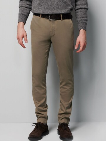 MEYER Slimfit Chino in Grijs: voorkant