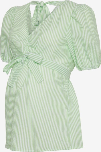 MAMALICIOUS Blusa 'Broolyn' em verde pastel / branco, Vista do produto