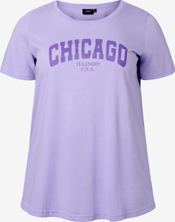 T-shirt 'VDAVE' Zizzi en violet : devant
