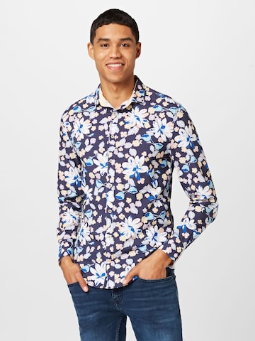 COLOURS & SONS Slim fit Button Up Shirt in Blue: front