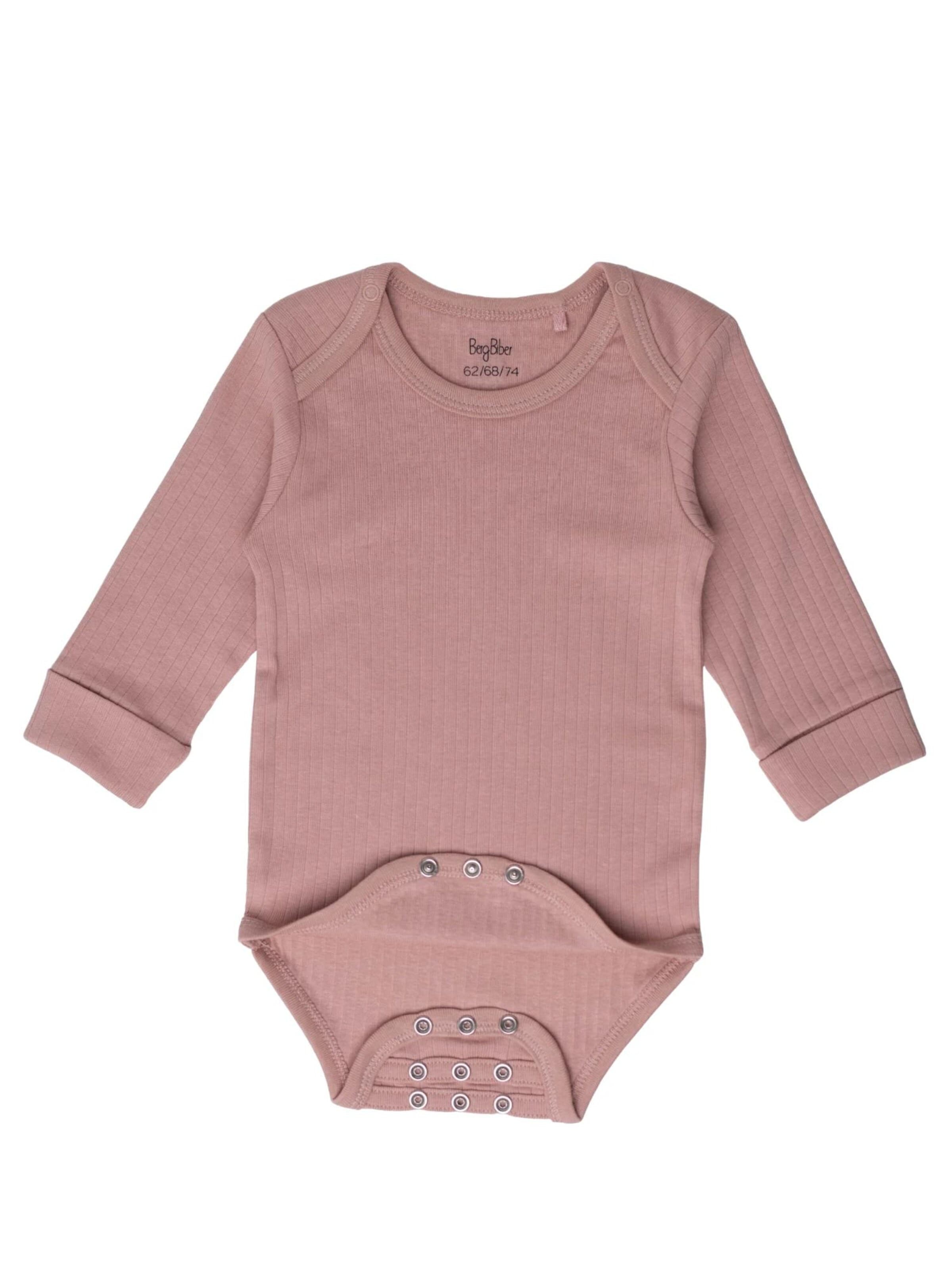BergBiber Romper/Bodysuit 'Langarm Body AVA (mitwachsend)' in Pink: front