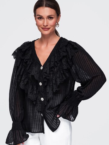 Ombre Blouse in Zwart