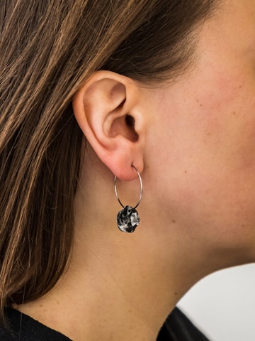 Fräulein Wunder - Brincos 'Acetat Creolen Alice' em cinzento: frente