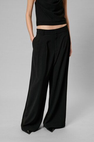 My Essential Wardrobe Wide leg Pleated Pants 'MWMille' in Black: front