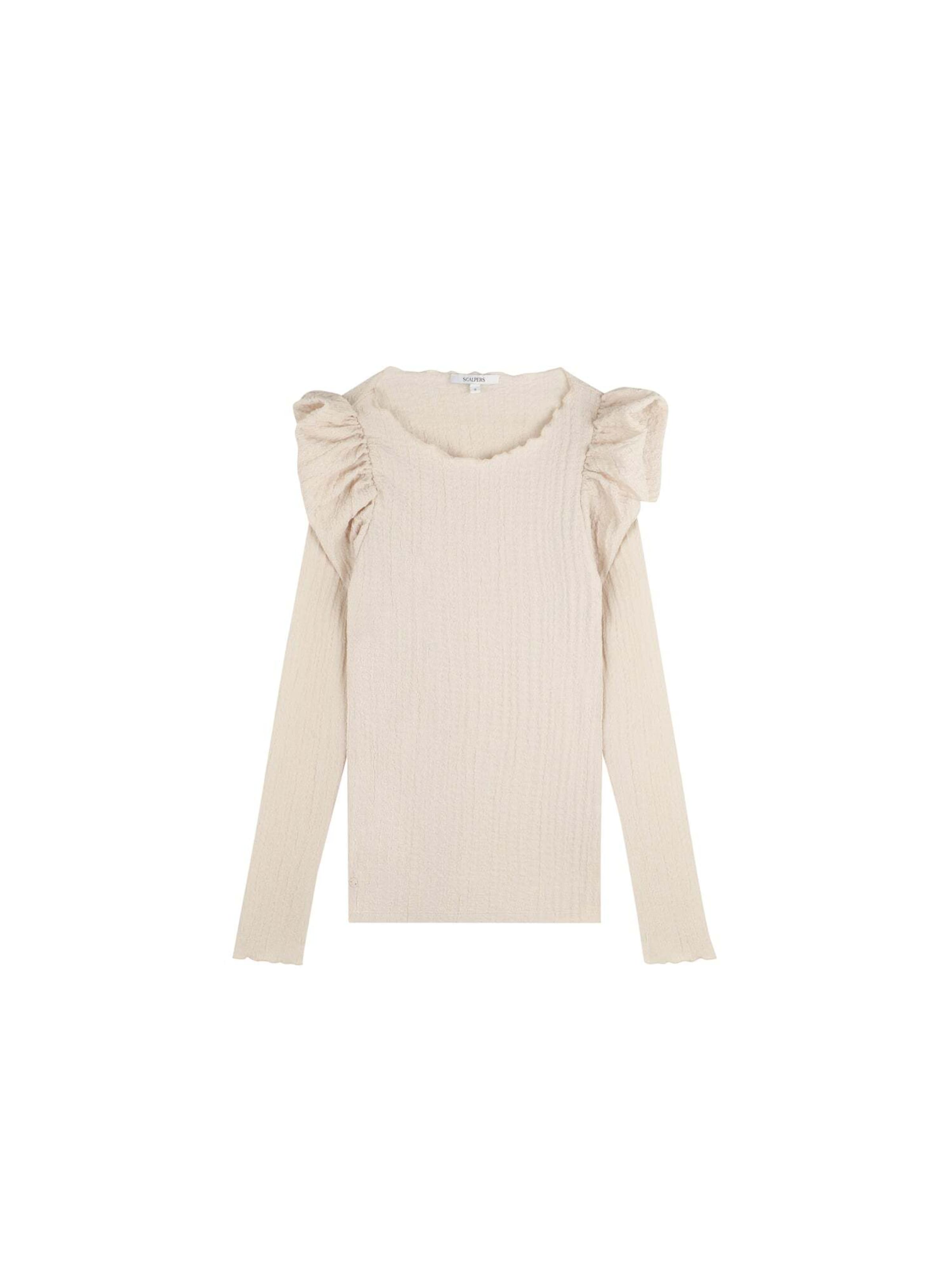 Scalpers Wrinkle Puff Ls Tee ' ' in offwhite, Produktansicht