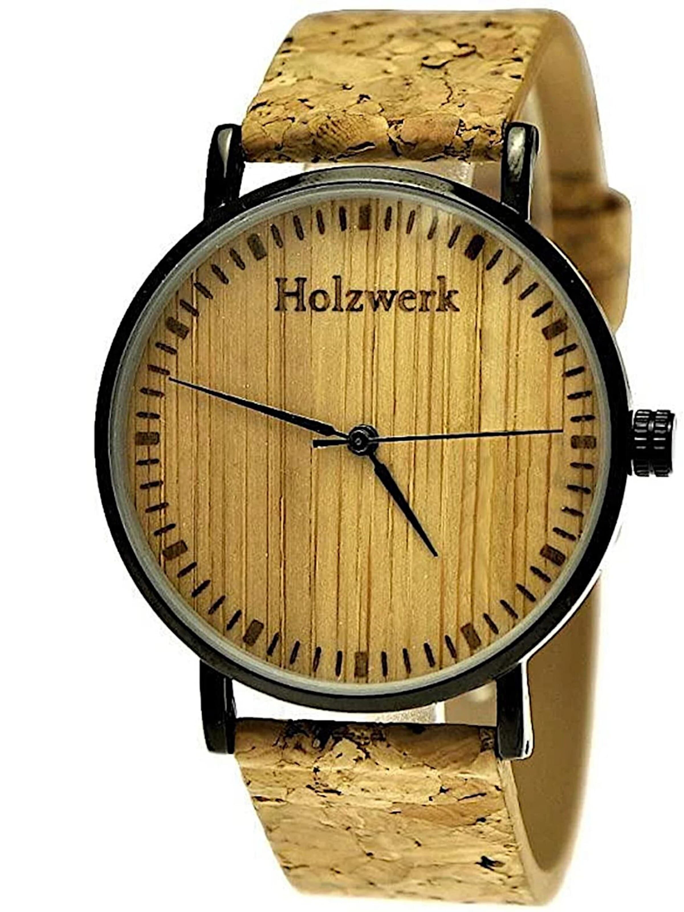 Holzwerk - Reloj analógico 'KLAARST' en beige: frente