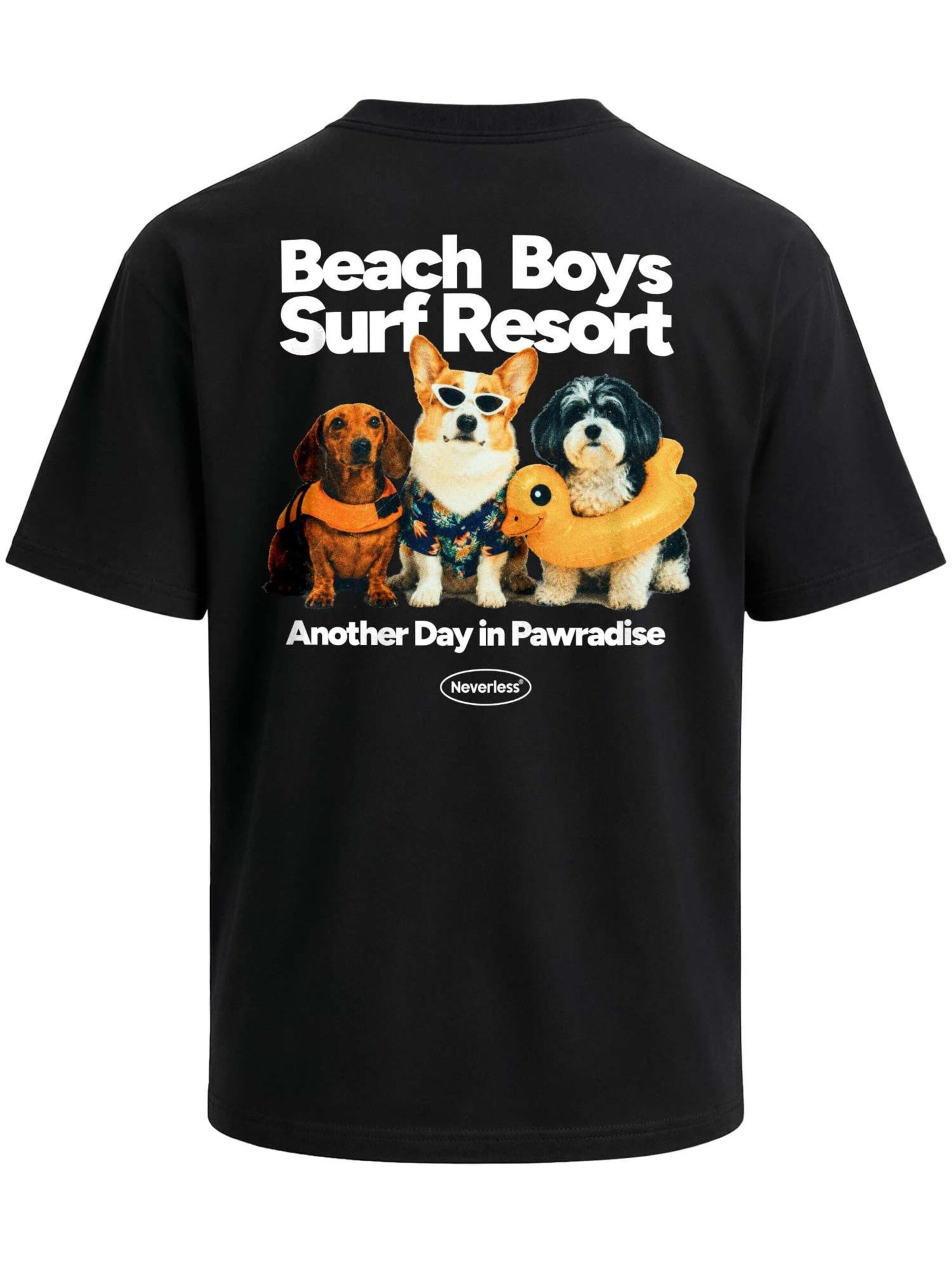 Neverless Shirt 'Beach Dogs' in Black: front