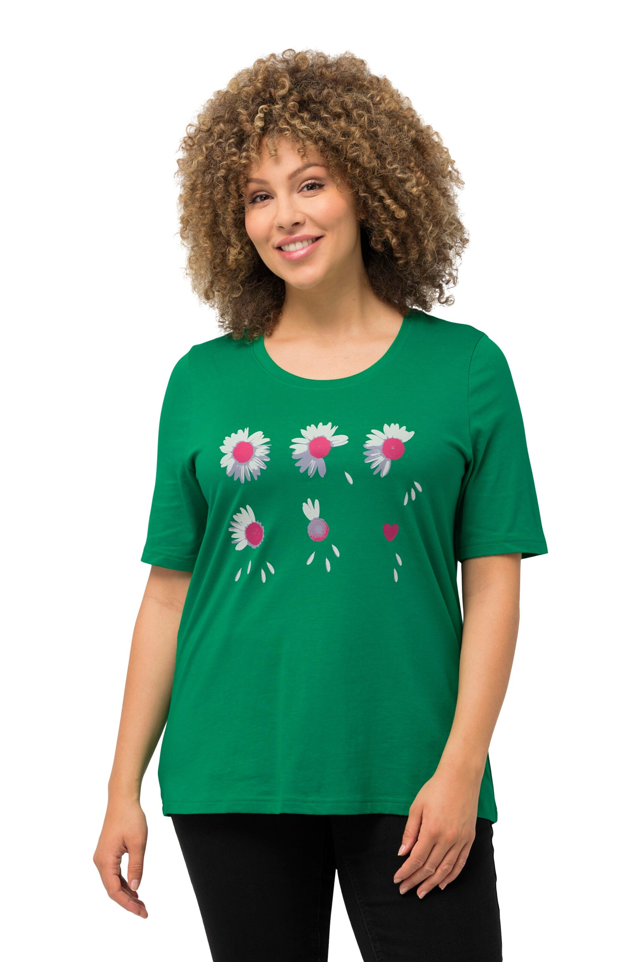 Ulla Popken Shirt 'Blütenzauber' in Green: front