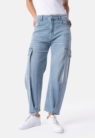 Barrel Jeans cargo 'Masie' di Elias Rumelis in blu: frontale