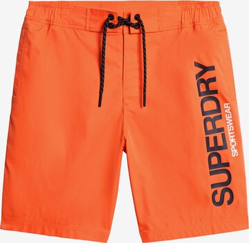 Shorts de bain Superdry en orange : devant