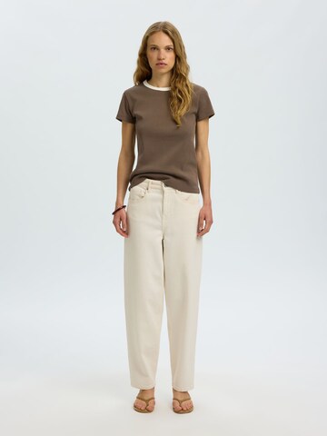 SELECTED T-Shirt in Braun