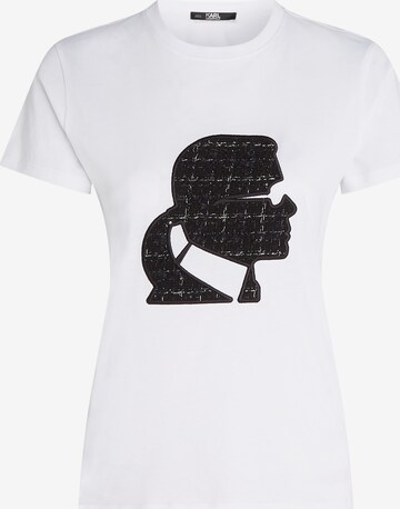 T-shirt ' Boucle Profile ' Karl Lagerfeld en blanc : devant