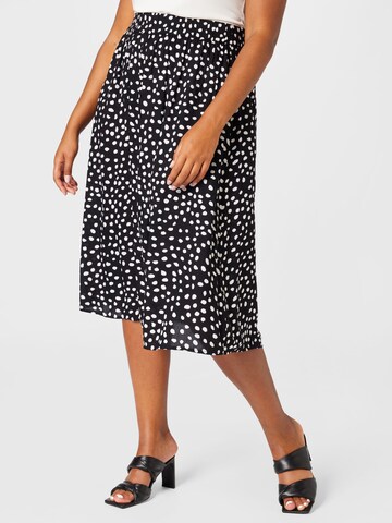 PIECES Curve Skirt 'Nya' in Black: front
