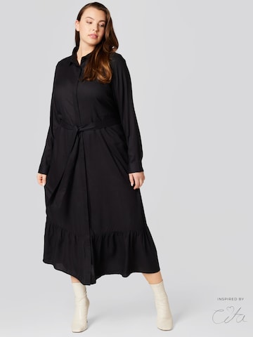 Guido Maria Kretschmer Curvy Collection Shirt Dress 'Polly' in Black: front
