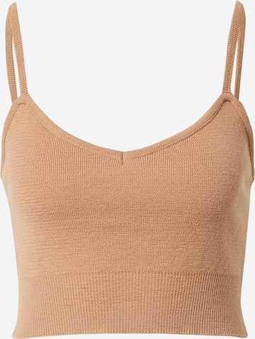 A LOT LESS Knitted Top 'Nala' in Brown: front