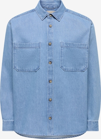 Coupe regular Chemise 'OSJAlp' Only & Sons Junior en bleu : devant