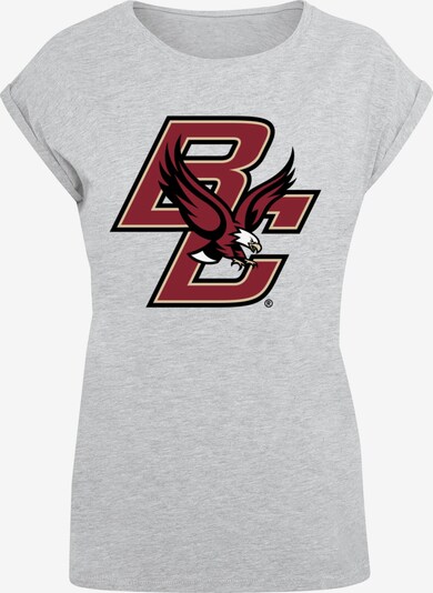Merchcode T-shirt 'Boston College - Eagles' en gris clair / bourgogne / noir, Vue avec produit
