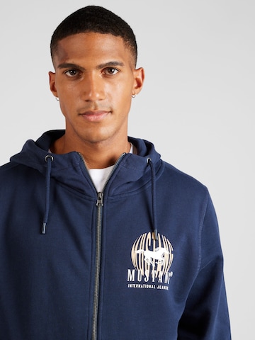 MUSTANG Zip-Up Hoodie 'Brian' in Blue