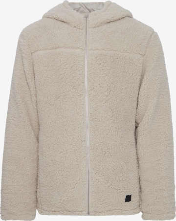 !Solid Fleece jas in Beige: voorkant