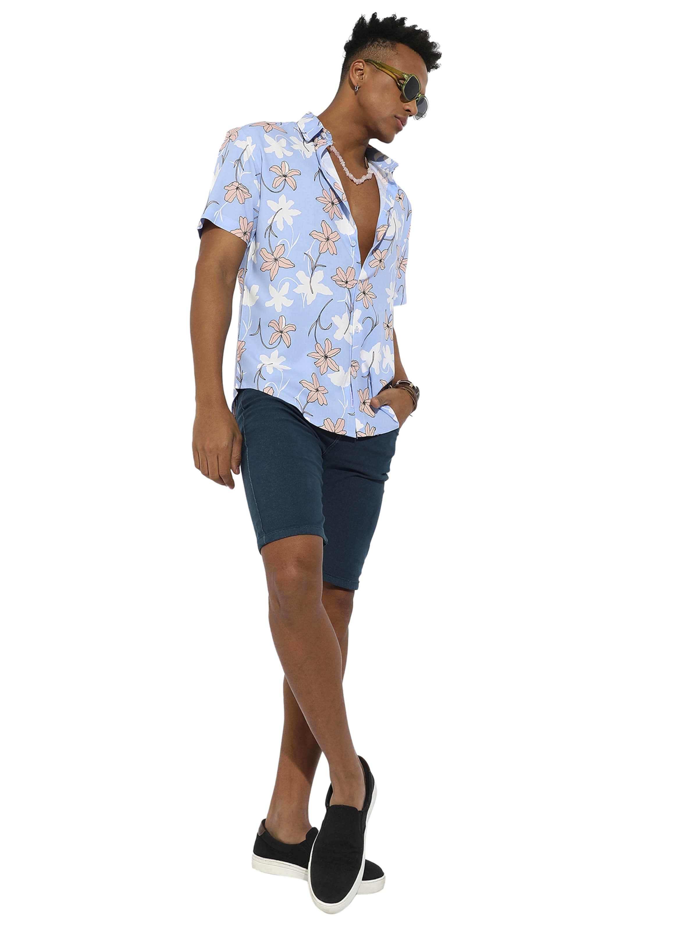 Campus Sutra Rovný strih Košeľa 'Zyaire' - Modrá