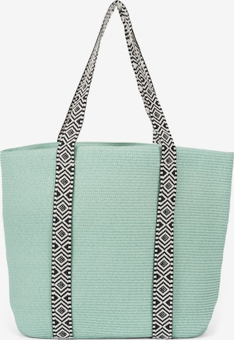 styleBREAKER Beach bag 'Papierstroh Strandtasche Azteken Muster' in Blue: front