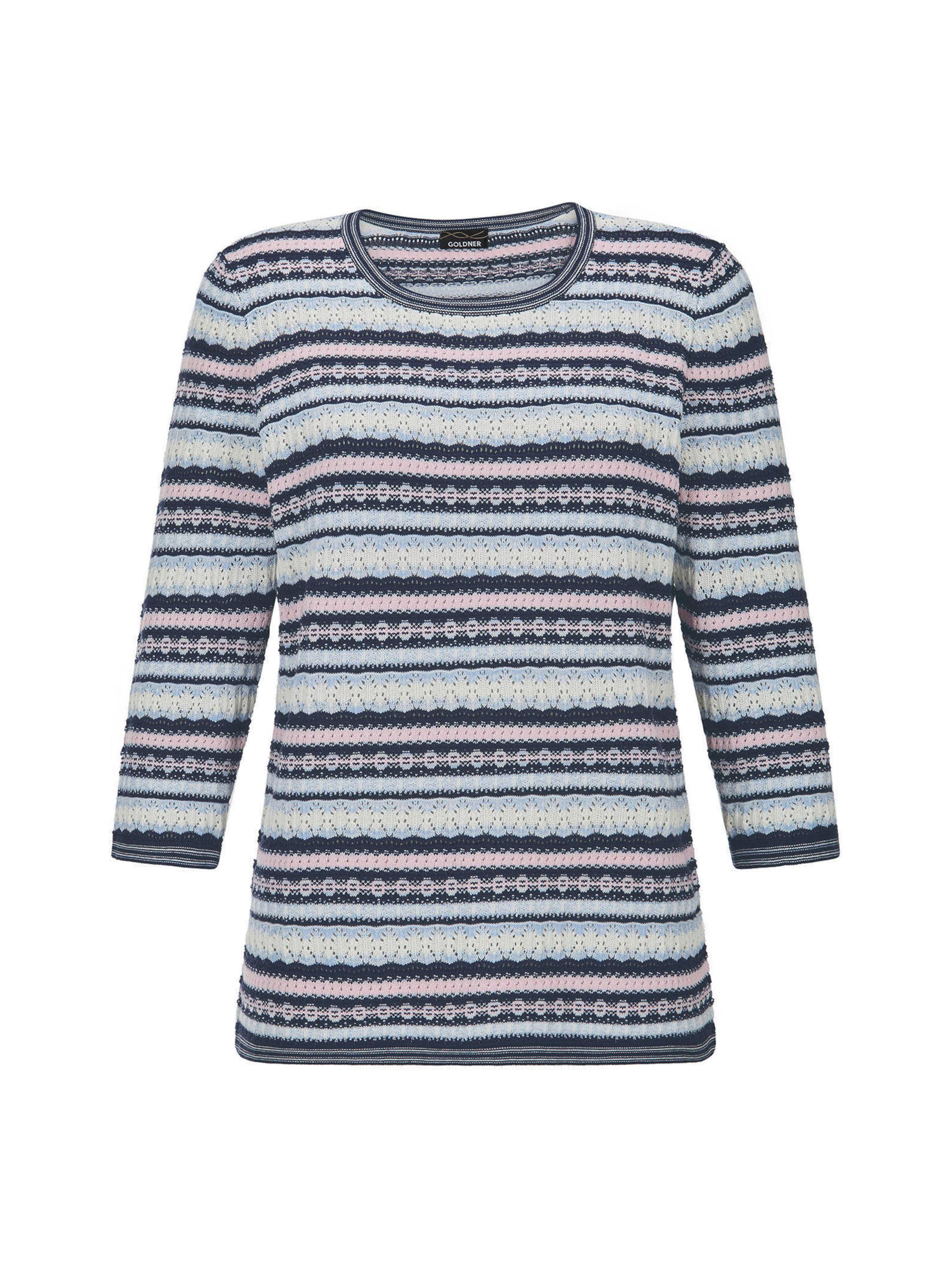 Goldner Pull-over en marine / bleu clair / rose pastel / blanc cassé, Vue avec produit