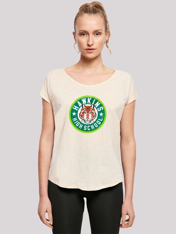 T-shirt 'Stranger Things Hawkins Netflix TV Series' F4NT4STIC en beige : devant