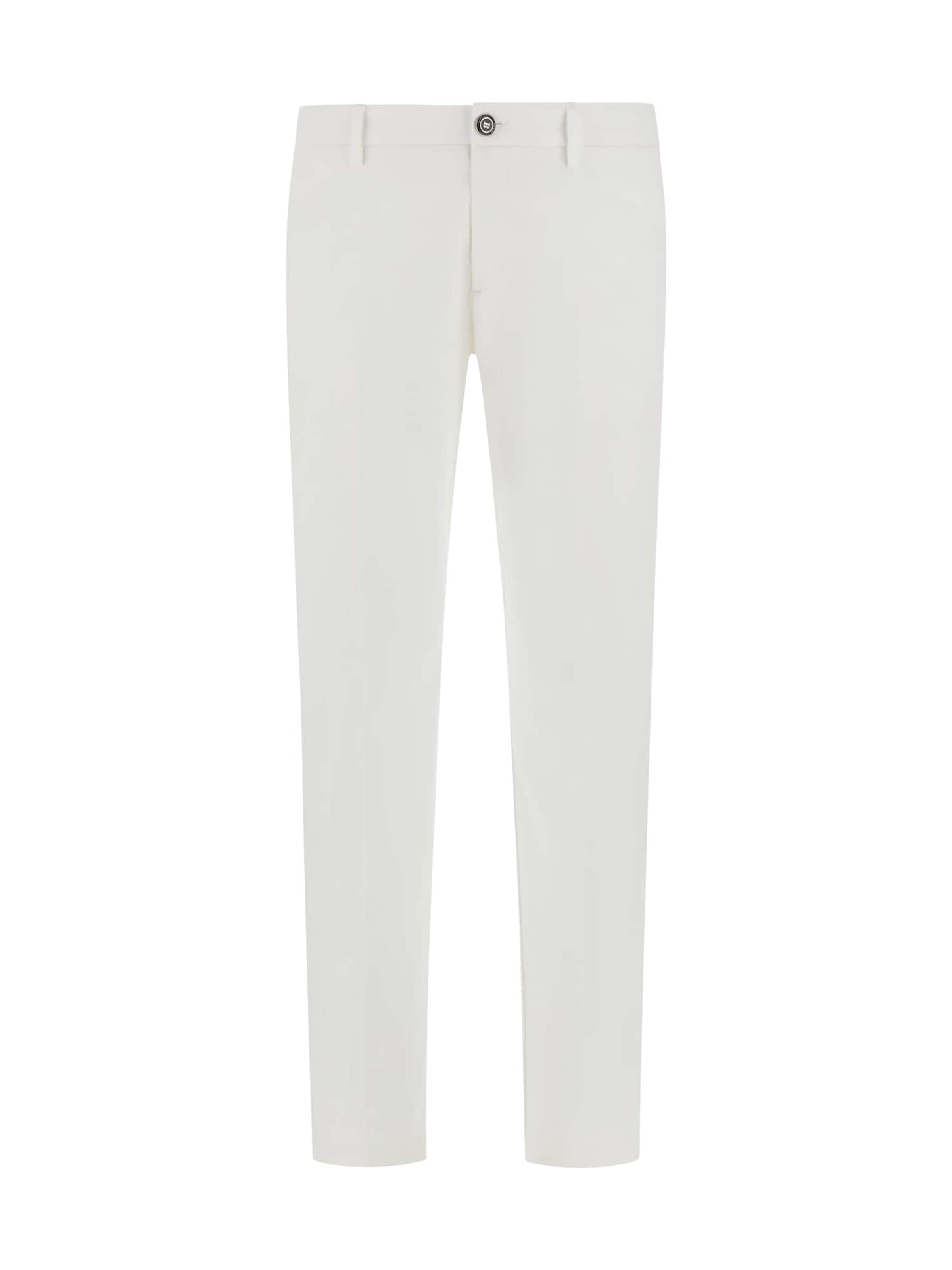 Boggi Milano Slimfit Παντελόνι με τσάκιση σε λευκό: μπροστά
