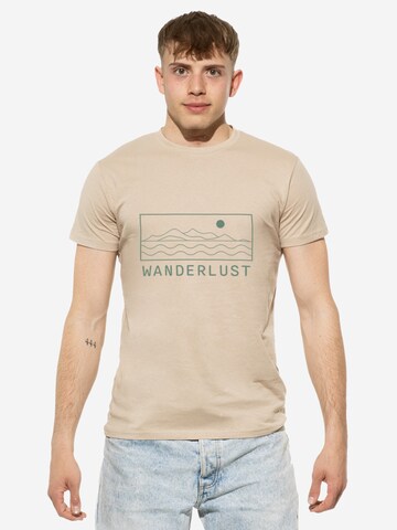 Cotton Prime T-Shirt 'Wanderlust' in Beige: Vorderseite