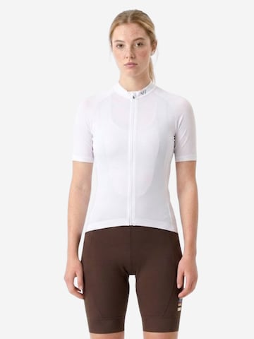 WULIBIKE Sweatsuit 'Wulibike Radsport-Set 'Endurance V' in Weiß/Braun' in White: front