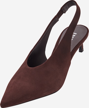EDITED Slingback pumps 'Tessa' i brun: framsida