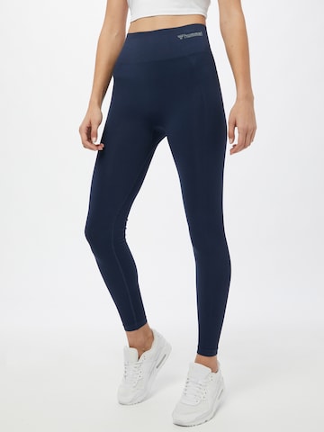 Hummel - Skinny Calças de desporto 'Tif' em azul: frente