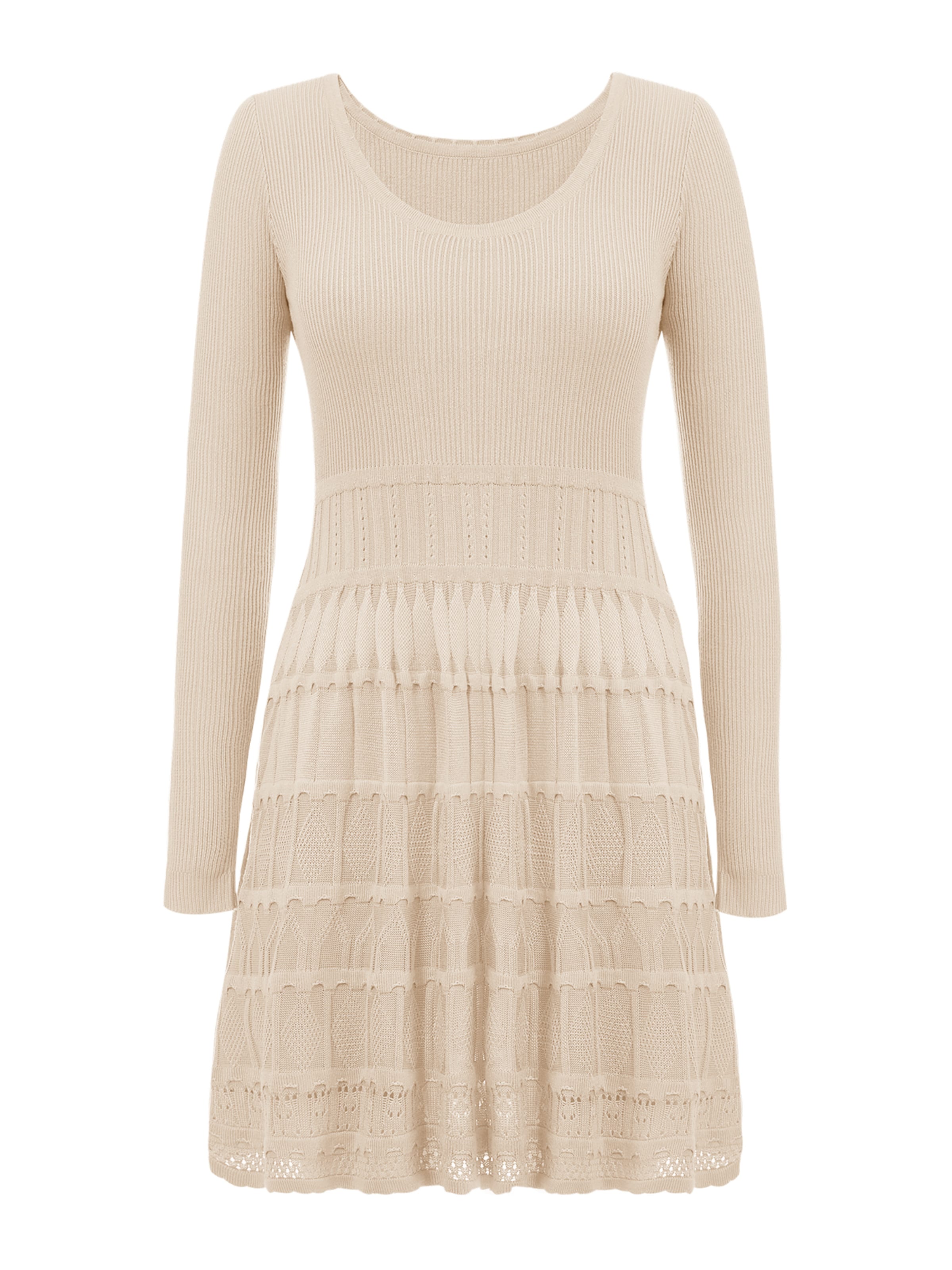 Imily Bela Robes en maille en crème, Vue avec produit