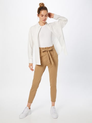 ONLY Tapered Pants 'POPTRASH' in Beige