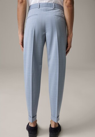 STRELLSON Loose fit Pleated Pants 'Luis' in Blue