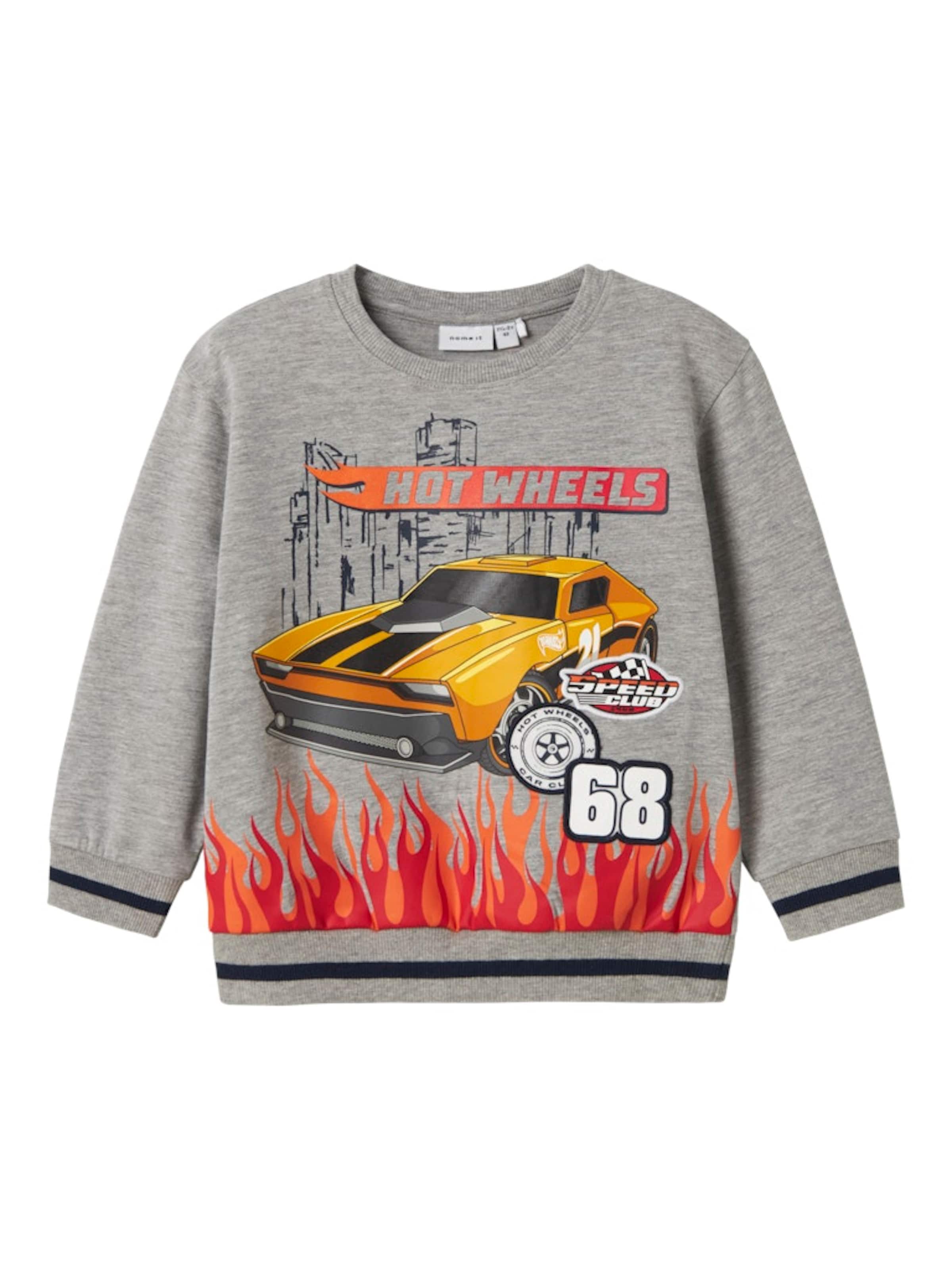 NAME IT Свитшот 'NMMJAKI HOTWHEELS' в Серый: спереди