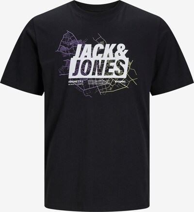 JACK & JONES Majica 'MAP' | pastelno rumena / lila / črna / bela barva, Prikaz izdelka