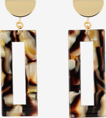 Fräulein Wunder Earrings 'Acetat Akane' in Brown: front