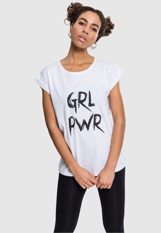 Merchcode Shirt ' GRL PWR' in Wit