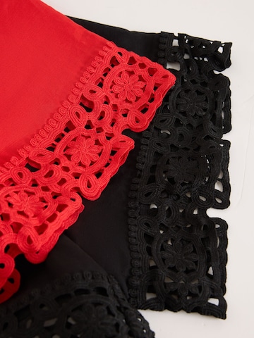 love & roses Regular Broek in Rood