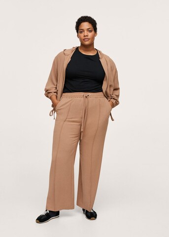 MANGO Wide Leg Hose in Braun